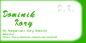 dominik kory business card